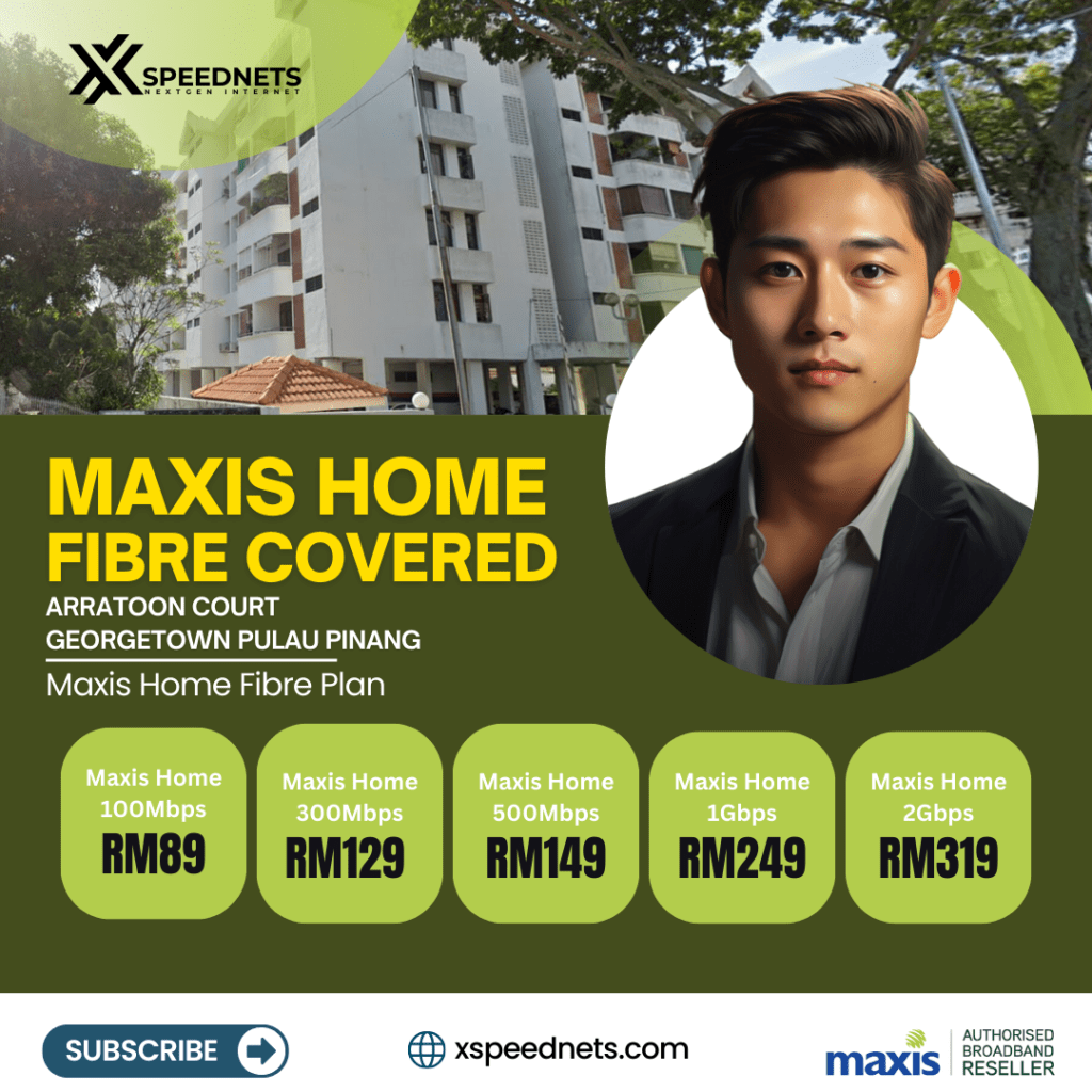 Maxis home fibre covered Arratoon Court