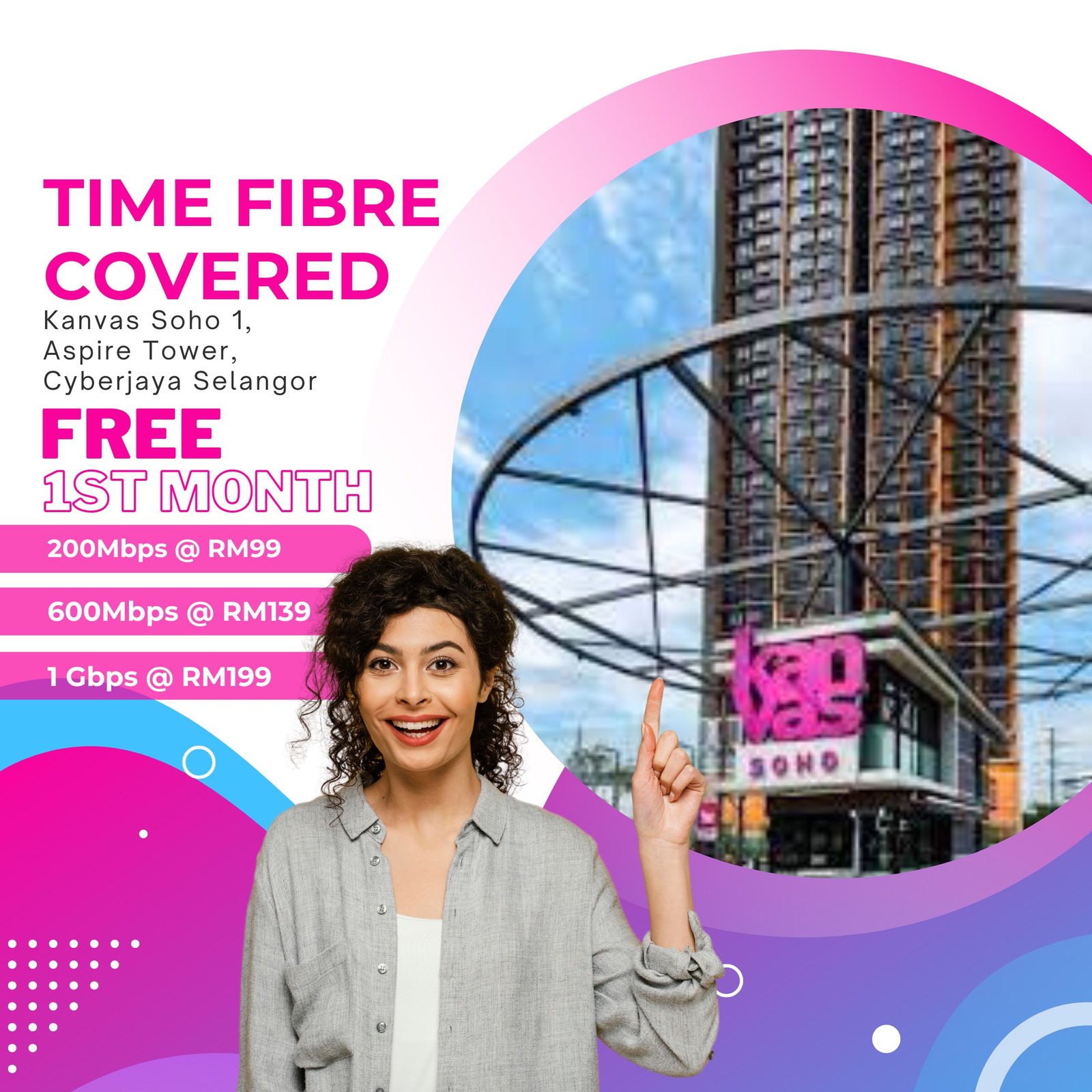 Time Fibre Covered Kanvas Soho 1, Aspire Tower, Cyberjaya Selangor