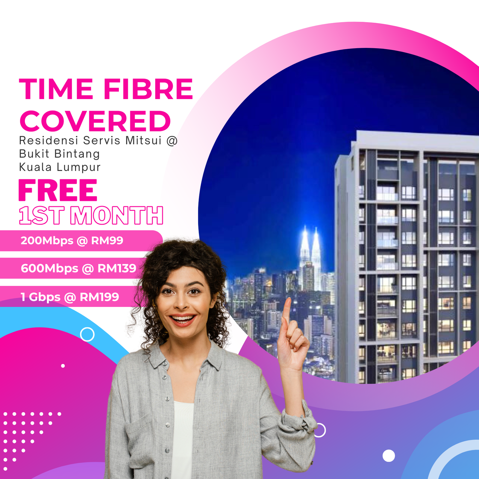 Time Fibre Covered Residensi Servis Mitsui @ Bukit Bintang Kuala Lumpur