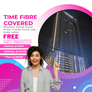 Time Fibre Covered Residensi Sentral Kuchai Phase 1, Taman Kuchai Jaya Kuala Lumpur